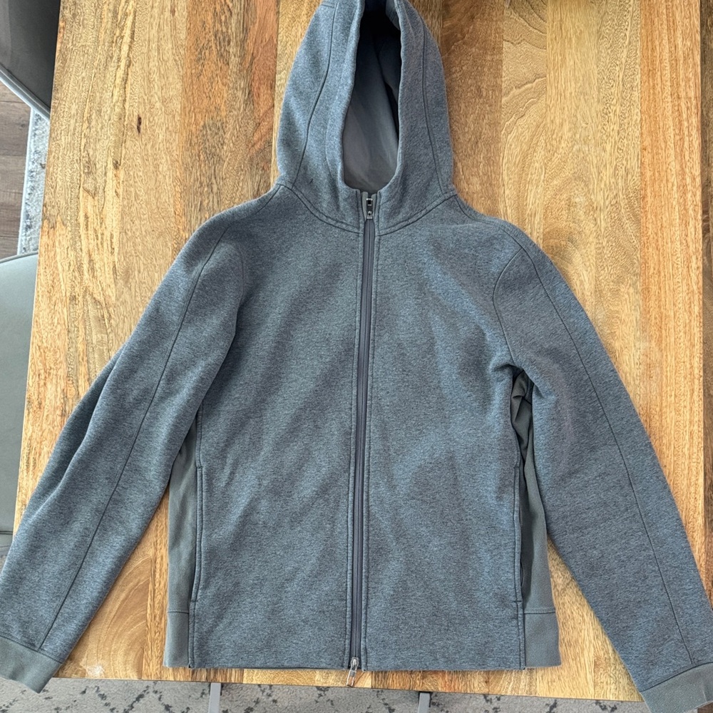 Gray Zip-Up Hoodie - heavy material / jacket-like